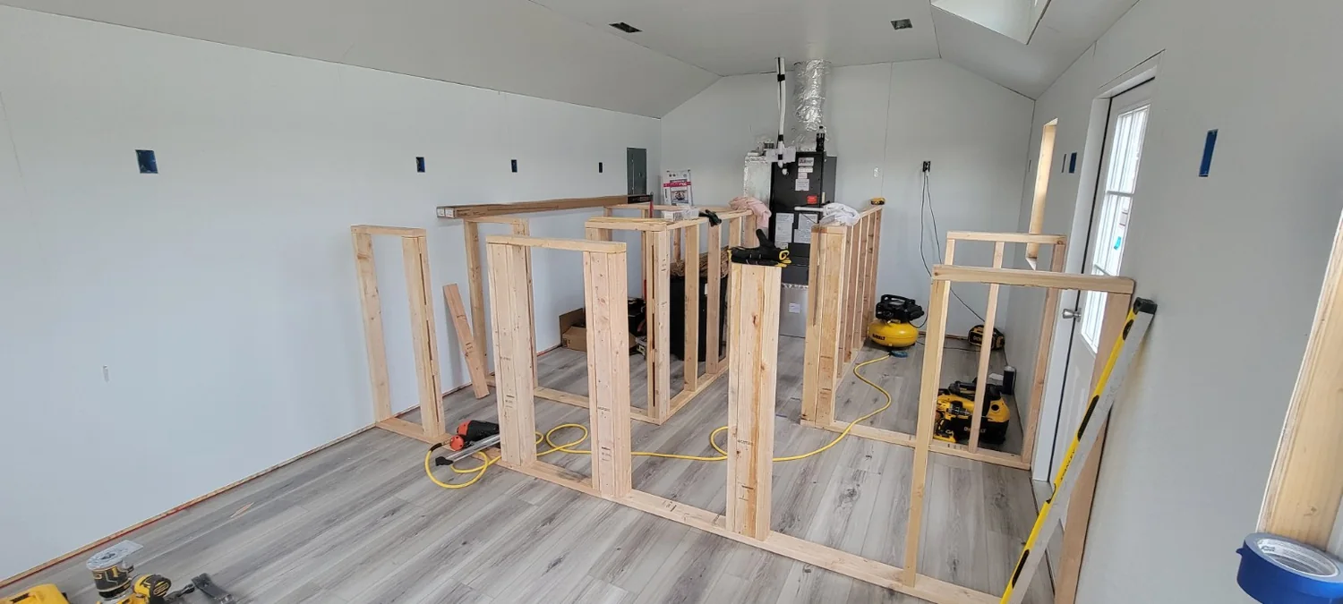 Interior framing during build-out